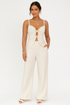 'Ari' Cutout Button Cami and Wide Leg Pants Set - Celes Fashion